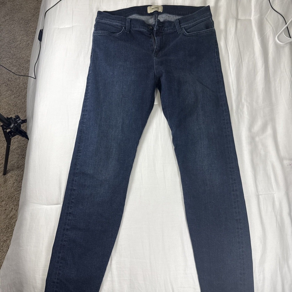 Baldwin Jeans Womens 32 Blue Dark Wash Sophia Stretch Denim Mid Rise Skinny NICE